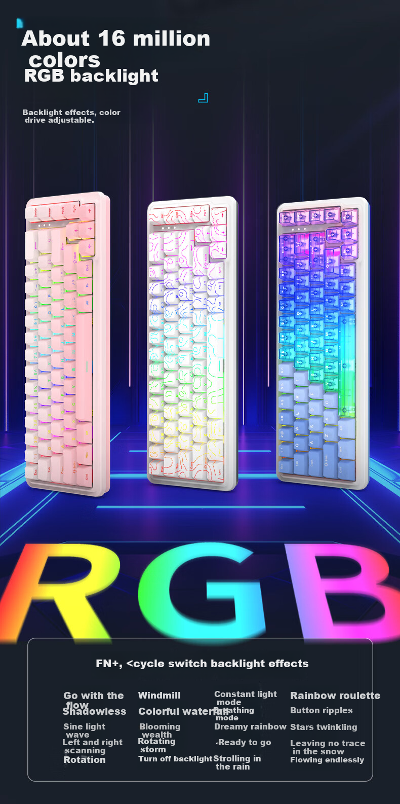 REDRAGON M68 PRO Magnetic Switch Keyboard RT E-Sports Gaming Magnetic Switch Keyboard Customizable Keyboard E-Sports Gaming New Year Gift Gradient Pink Ultra-Magnetic Switch PRO 7