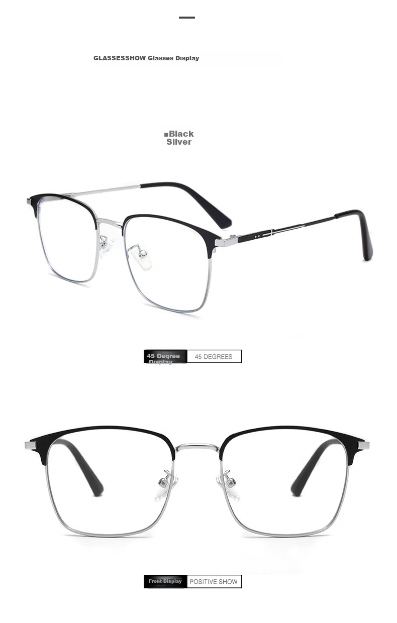 Jimmy Orange Anti-Blue Light Radiation Glasses for Men And Women, Office Photochromic Browline Gaming Protective Outdoor Non-Prescription Eyeglass Frames 10