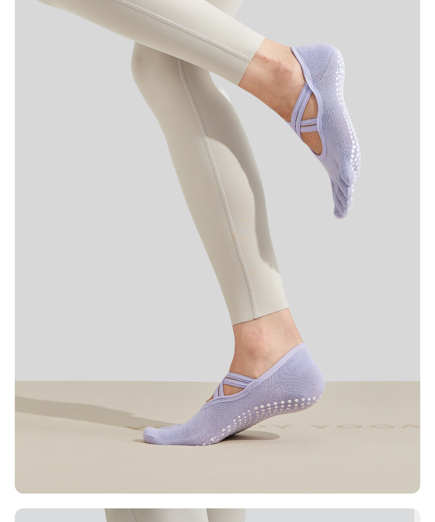 Yottoy Yoga Five-Toe Pilates Socks Summer Non-Slip Toe Separation Women's Dance Socks Lotus Pink 3