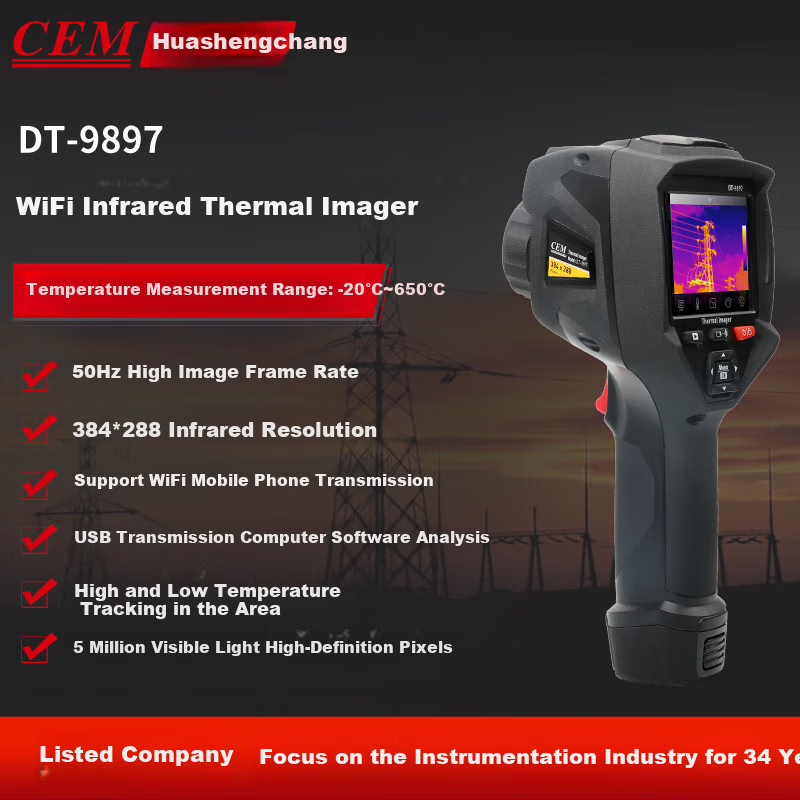 CEM DT-9897 Infrared Thermal Imager, High-Precision Infrared Imaging for Power Fault Detection And Underfloor Heating Leak Detection, Intelligent Thermal Camera
