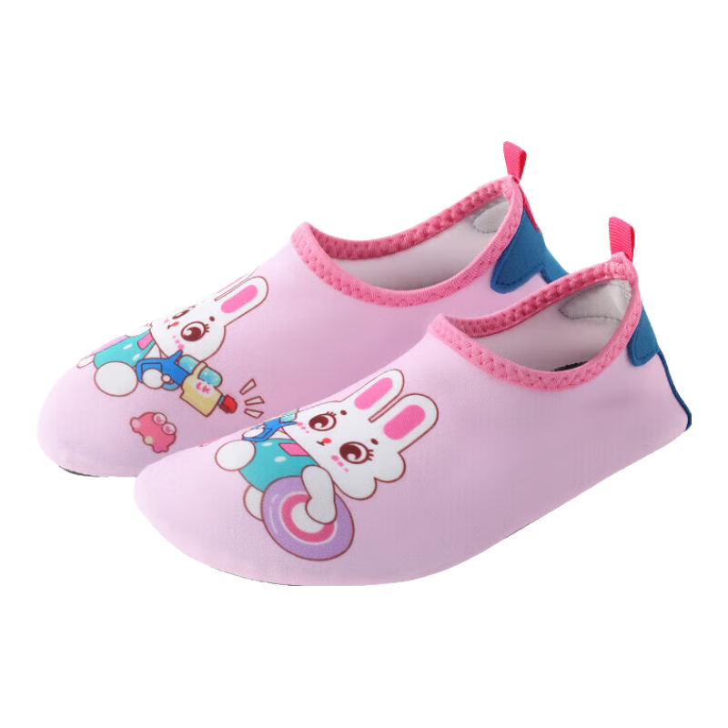 Lemonkid Children's Beach Shoes, Water Park Diving Swimming Shoes, Soft-Soled Slippers for Boys And Girls, Orchid Pink Little Rabbit, Size 24/25
