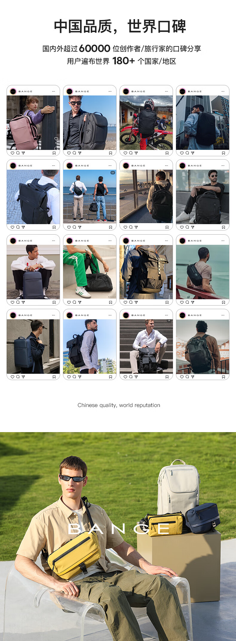 Bange Backpack for Men, Business Commute School Bag, Gift, Large Capacity Travel Bag for Business Trips, Laptop Bag, 7875 Gray 4