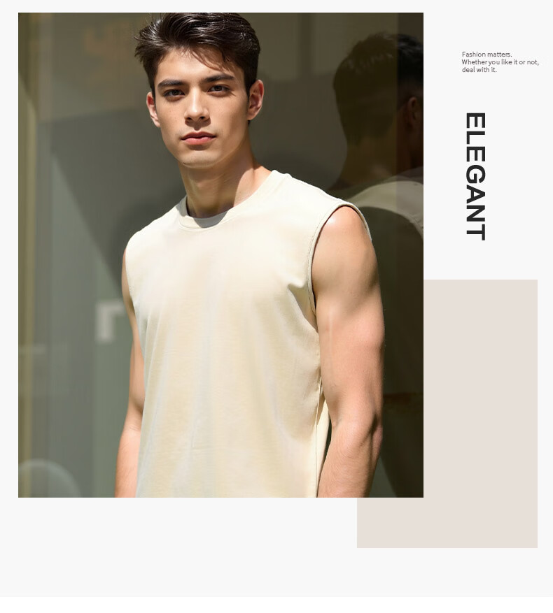 ROMON 100% Cotton Men's Vest Summer Thin Comfortable Breathable Casual Loose Sleeveless T-Shirt Tank Top 3