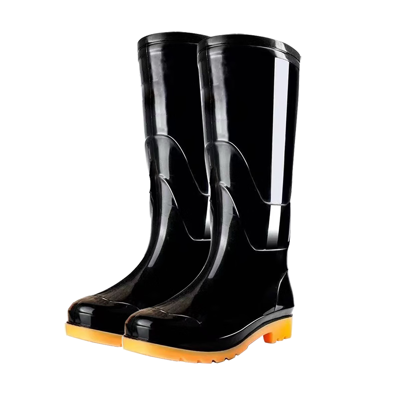 Haosikepu Black Mid-Calf Waterproof Outdoor Rain Boots Non-Slip Durable Rubber Shoes Size 40