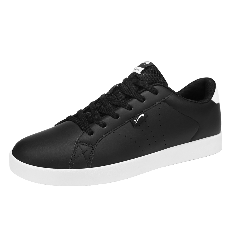 Guirenniao Men's Shoes, Spring And Summer Men's Casual Shoes, Trendy Skateboard White Sneakers, Sports Shoes, Black, Size 41
