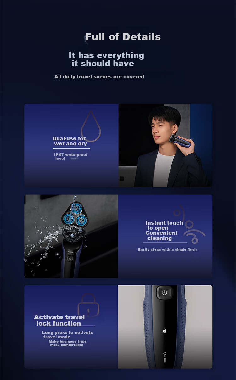 PHILIPS [Mid-Autumn Festival Gift] Self-Operated Electric Shaver, Rotating Guard Series Pro+, SkinIQ Smart Razor, Birthday Gift for Men, Fathers, And Husbands 7