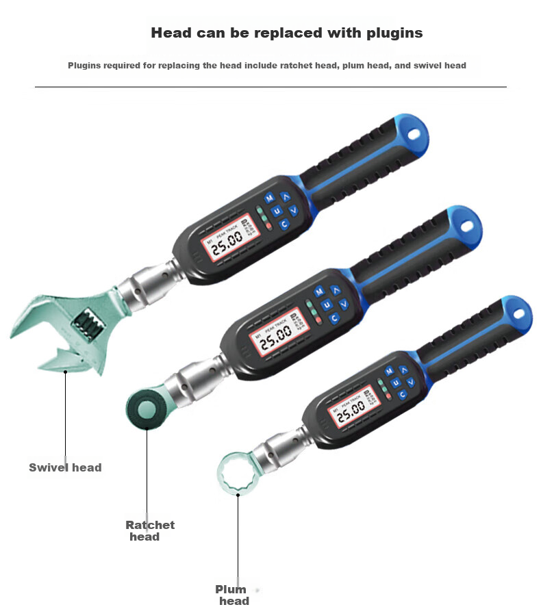 Purik BQB4-340BN Long Digital Torque Wrench High Precision Industrial Adjustable Torque Preset Ratchet Wrench 9