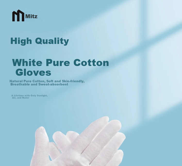 Mici White Gloves, Etiquette Gloves, Pure Cotton Work Gloves, White, for Military Parades, Antiques Display, Equestrian And Traffic Etiquette Gloves, Driving Gloves 1