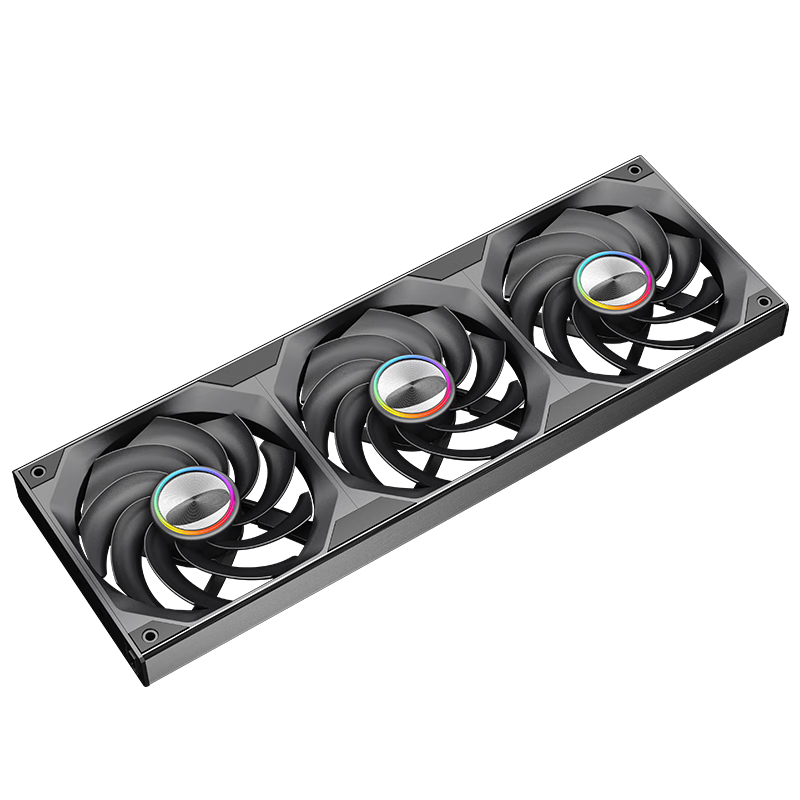 Conglinbao Xinglian Fan Lite 360 Integrated Building Block Fan with Reverse Blades, 12cm Aluminum Blades, Synchronized PWM Speed Control, Black Case Fan, ARGB Desktop Computer Quiet Fa