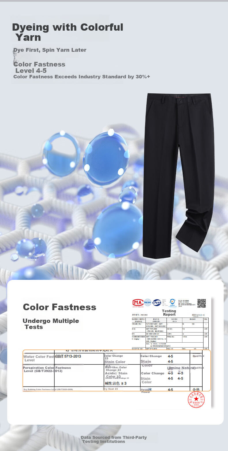 MUSHILANG [100% Pure Cotton] Men's Dress Pants, Autumn And Winter Thick Style, Wrinkle-Resistant, No-Iron, Large Size, Solid Color, Middle-Aged Business Casual Pants for Me 4