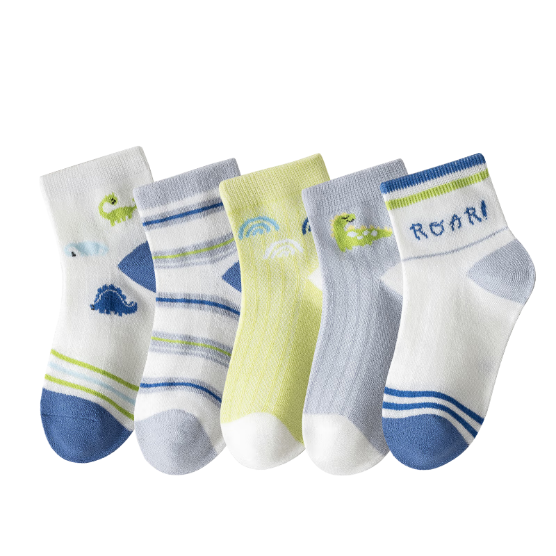 Free Style Children's Socks Summer New Mid-Calf Boys Mesh Socks Cartoon Student Boys Antibacterial Baby Socks