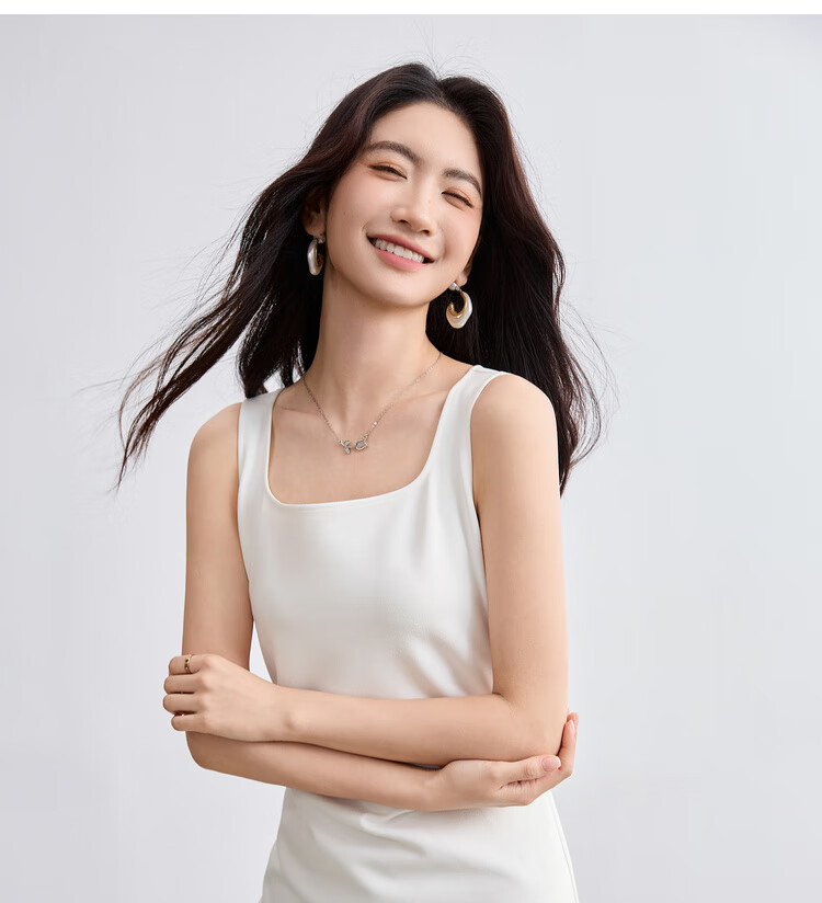 Sentubila Petite Black Square Neck Spaghetti Strap Dress for Women, Summer Elegant Slimming Dress, Concealing Body Shape, Elegant Mid-Length Dress 7