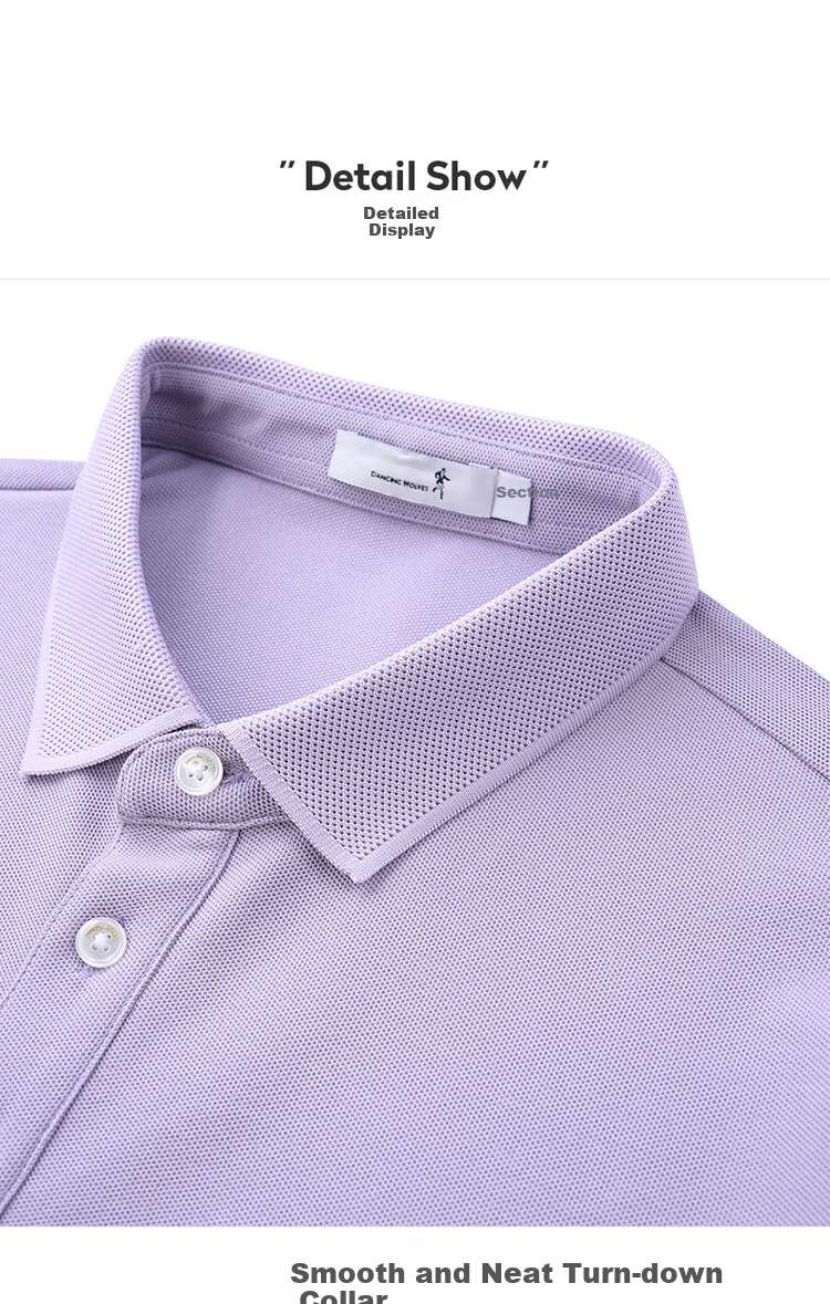DANCING WOLVES [Instant Cool Feeling] Antibacterial And Anti-Mite Summer Versatile Men's Short-Sleeve POLO Shirt, 801 Off-White, L(175) 10
