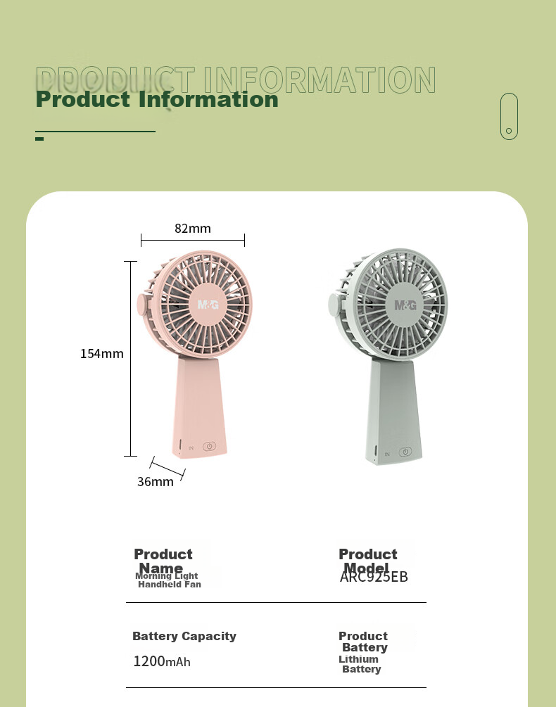 M&G Mini Fan, Desktop Handheld Mini Fan, Portable USB Fan, Summer Quiet Fan for Students And Home Office Use, Pink ARC925EBC1 Free Shipping 10