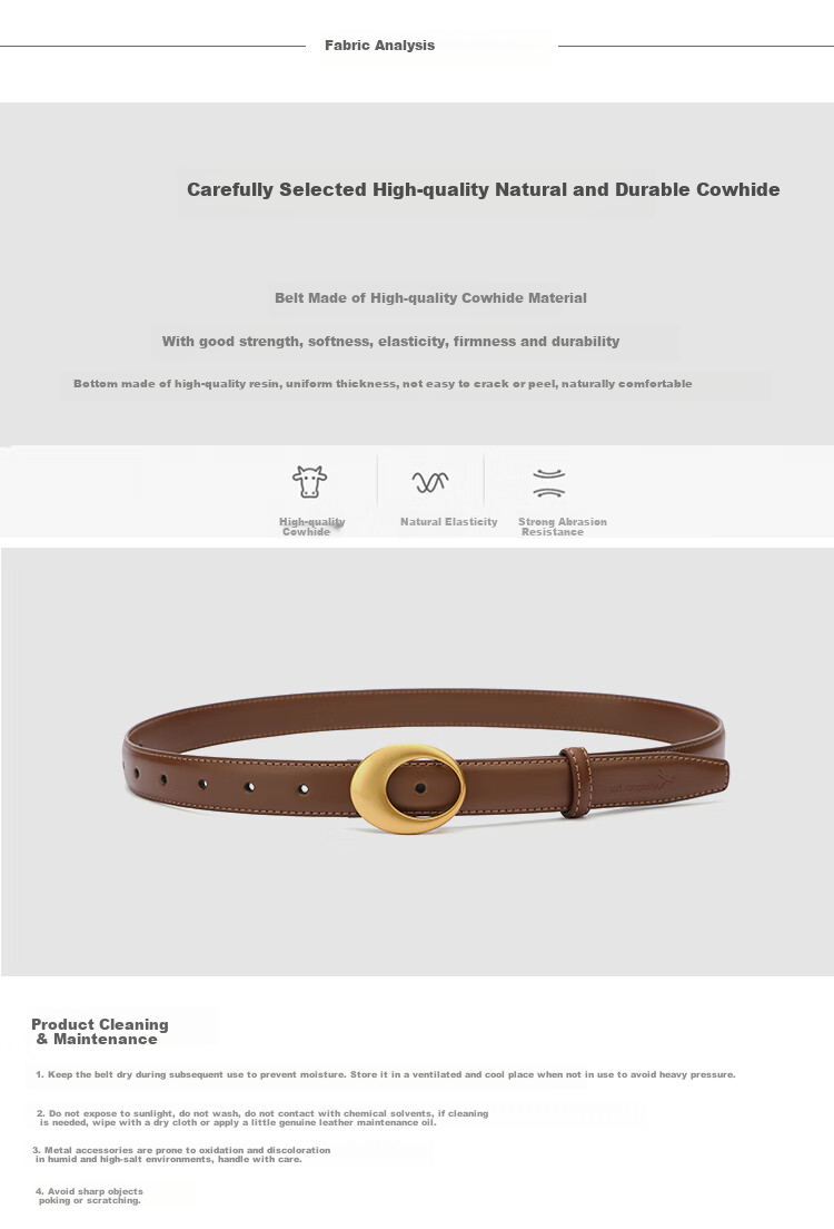 RED DRAGONFLY 2026 New Women's Cowhide Pin Buckle Belt, Trimmable Waistband, Trouser Belt, Birthday Gift for Wife, Comes with Gift Box 4