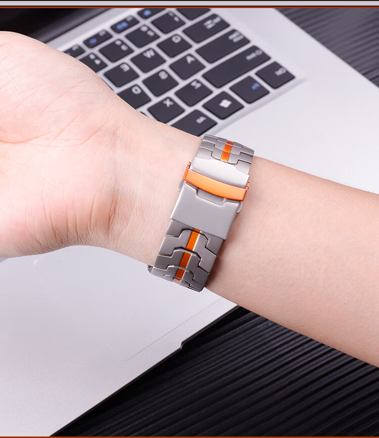 MSSM Apple Watch Band Compatible with S11/S10/Ultra3, I-Beam Titanium Metal Band for iWatch S9/8/SE3/2 Chain Strap - Natural Titanium Color 2