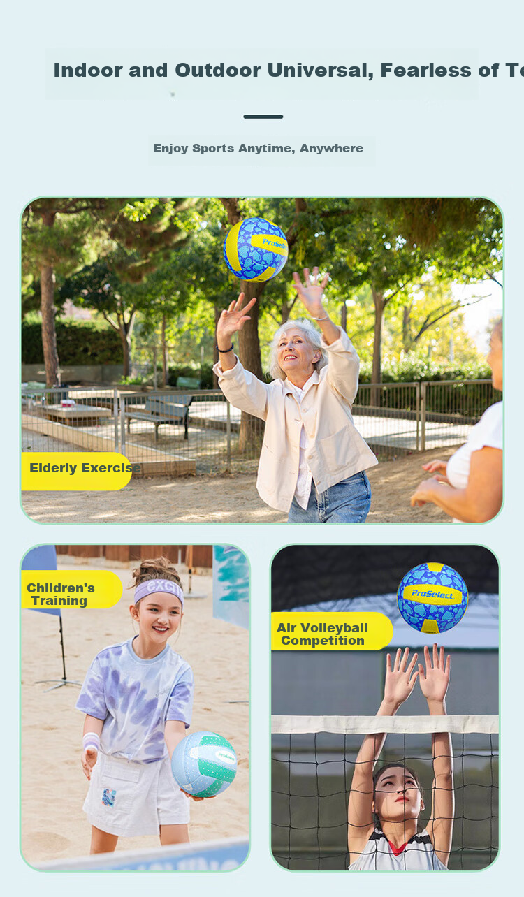 ProSelect Air Volleyball No.5 Light Soft for Children, Students, Middle-Aged And Elderly Fitness, Entertainment, Competition Soft Volleyball GV441M 8