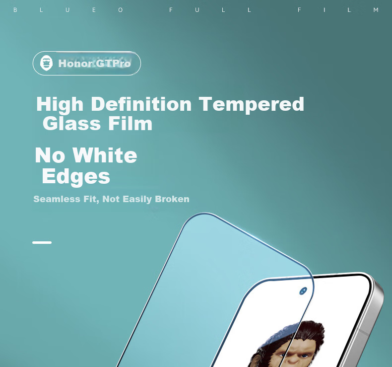BLUEO Tempered Glass Screen Protector for Honor GT Pro/X70, HD Clear Anti-Drop Anti-Scratch Protective Film 1