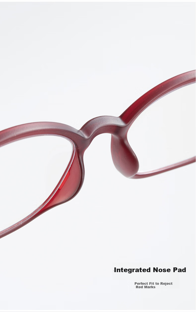 Fushikang Anti-Blue Light Women's TR90 Imported Ultra-Light Reading Glasses for Middle-Aged And Elderly, TJ010 Wine Red +2.5 Diopters 7