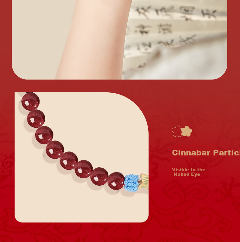 Dayingbowuguan Oriental Dream Five Wealth Gods Cinnabar Gourd Bracelet, Red Horse-Shaped Bead String, Birthday Gift for Wome 5