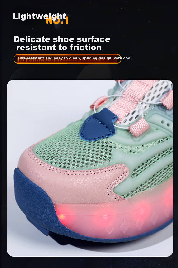 BKG Running Shoes for Boys, New Autumn Student Single Mesh Breathable Girls' Sports Roller Skates X25533-B15 9