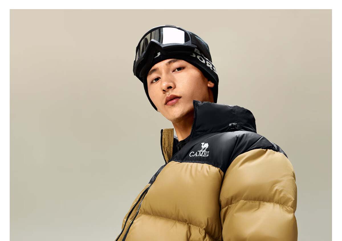CAMEL Huoyanshan 2.0 down Jacket for Men, Winter New Style, Thickened Warm Puffer Coat, Short Outerwear M13CR07066E 24