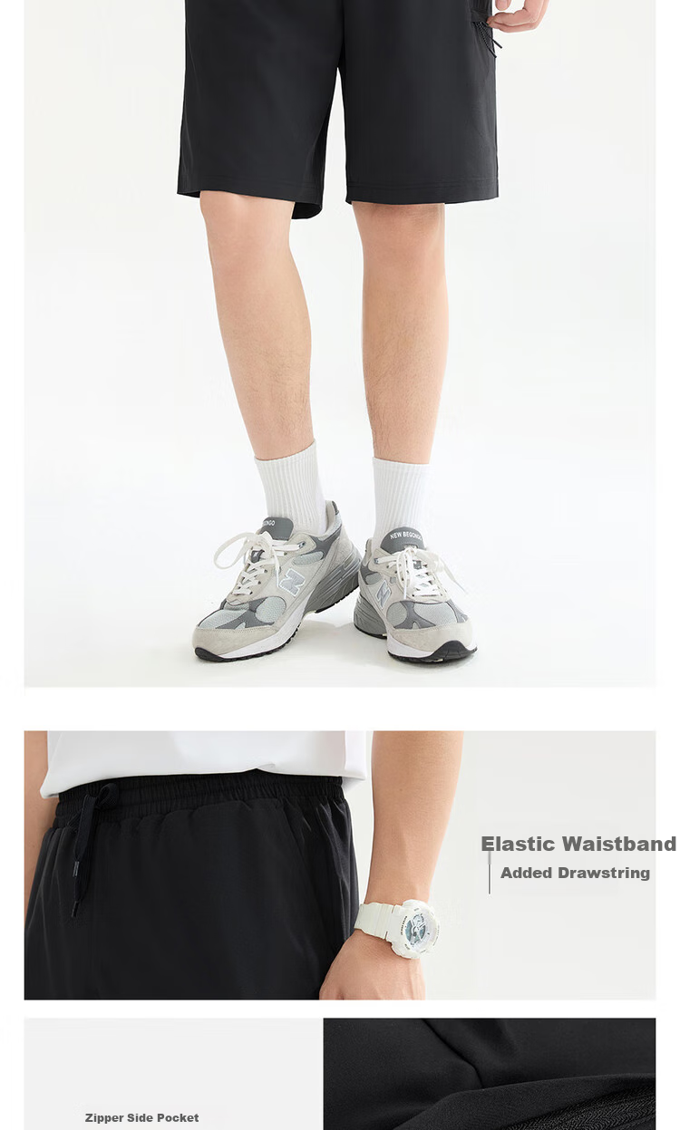 Giordano Casual Shorts for Men, Summer Four-Way Stretch Cargo Pants, Elastic Waistband, Lightweight Athletic Shorts for Men, 13105223 6