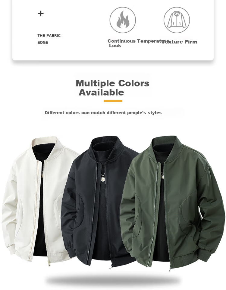 Wassup Sohot Men's Jacket, Spring And Autumn Pilot Coat, Casual Loose Workwear Baseball Uniform for Men, Black, 3XL 2