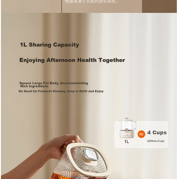Joyoung Home Use 1L Small Capacity Health Pot, Multi-Purpose Electric Kettle for Hot And Cold Water, Metal Kettle without Glue, Constant Temperature Kettle, K10D-WY103 (Tea) 27