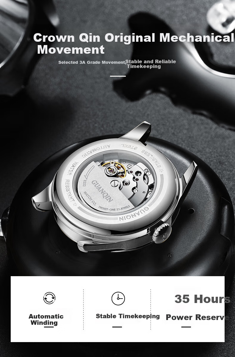 GUANQIN Digital Watch for Middle-Aged And Elderly Men, Mechanical Watch 2026 New Large Dial Waterproof Gift for Dad on Father's Day 11