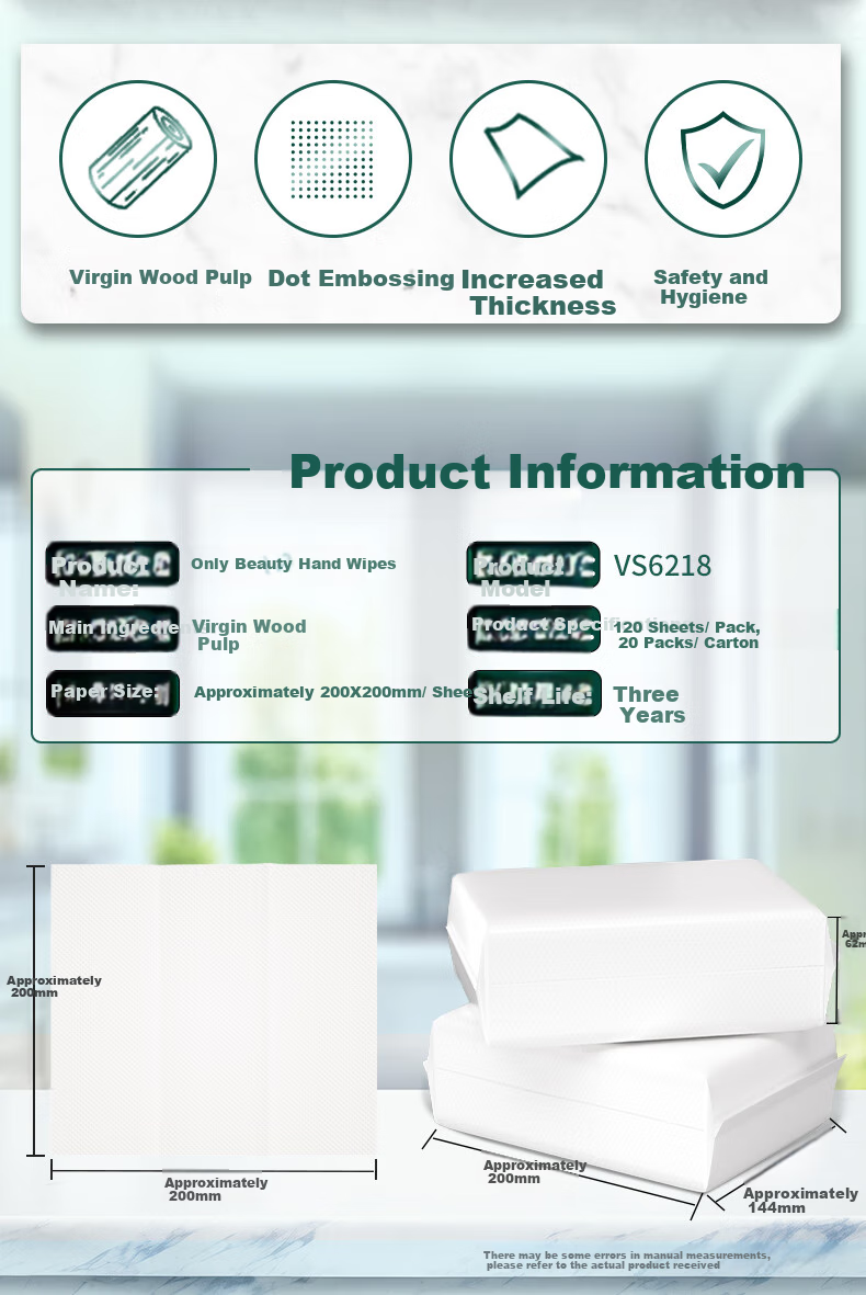 Weiyimei Hand Towel Paper, 1-Ply, 120 Sheets*20 Packs, Commercial Oil-Absorbing Paper, Hand Drying Paper, Hotel Use, Whole Box VS6218 2