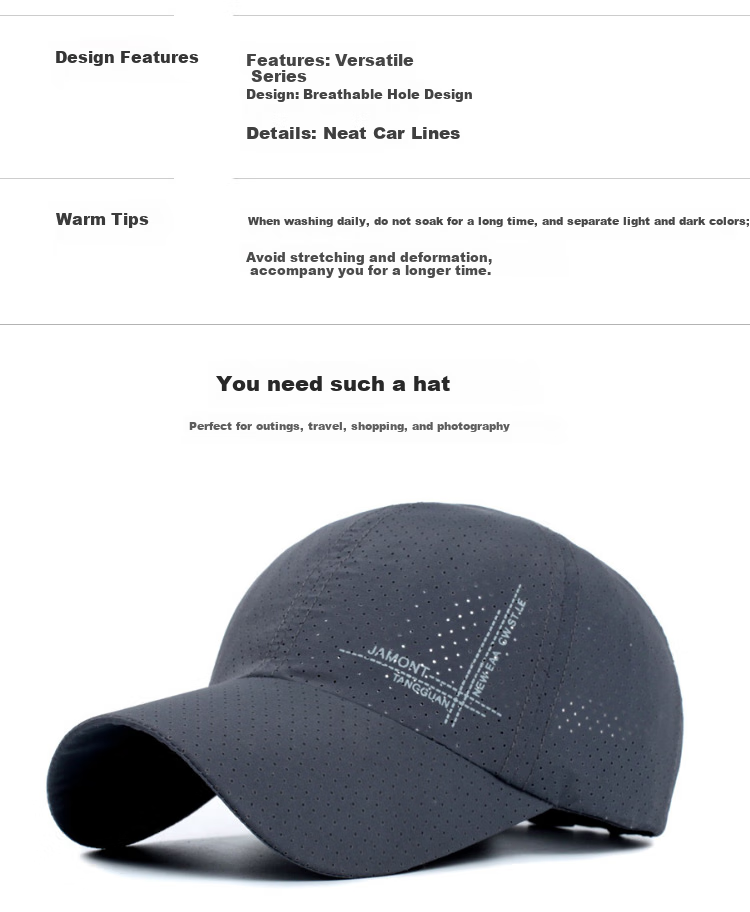 GLO-STORY Baseball Cap for Men, Mesh Quick-Dry Sun Visor Cap MMZ824255 Black 1