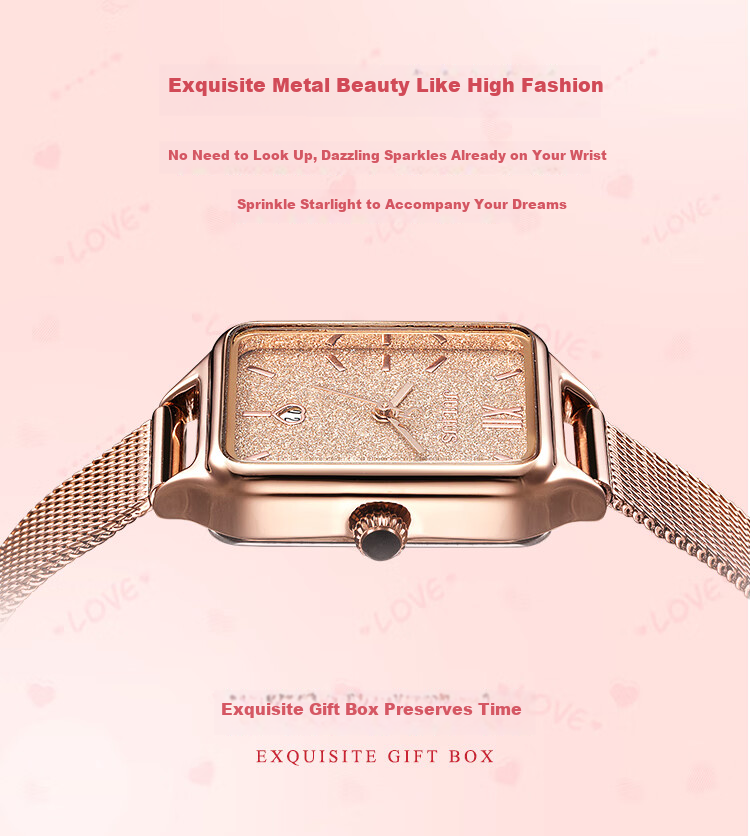 Julius Women's Watch Fashion Gift Box Gradient Starry Sky Calendar Stylish Student Exam Watch Gradient Pink MGBB-1503A 14