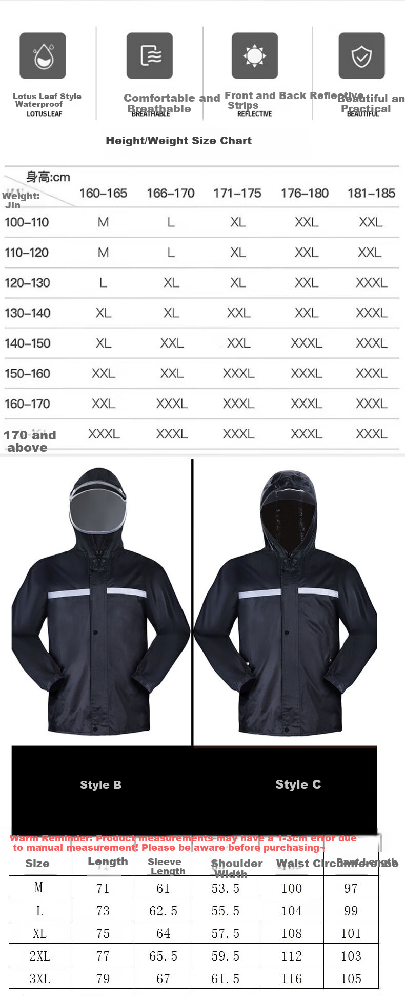 Dipuer Raincoat for Food Delivery Riders, Heavy-Duty Electric Bike Adult Two-Piece Raincoat, Motorcycle Suit for Men And Wome 3