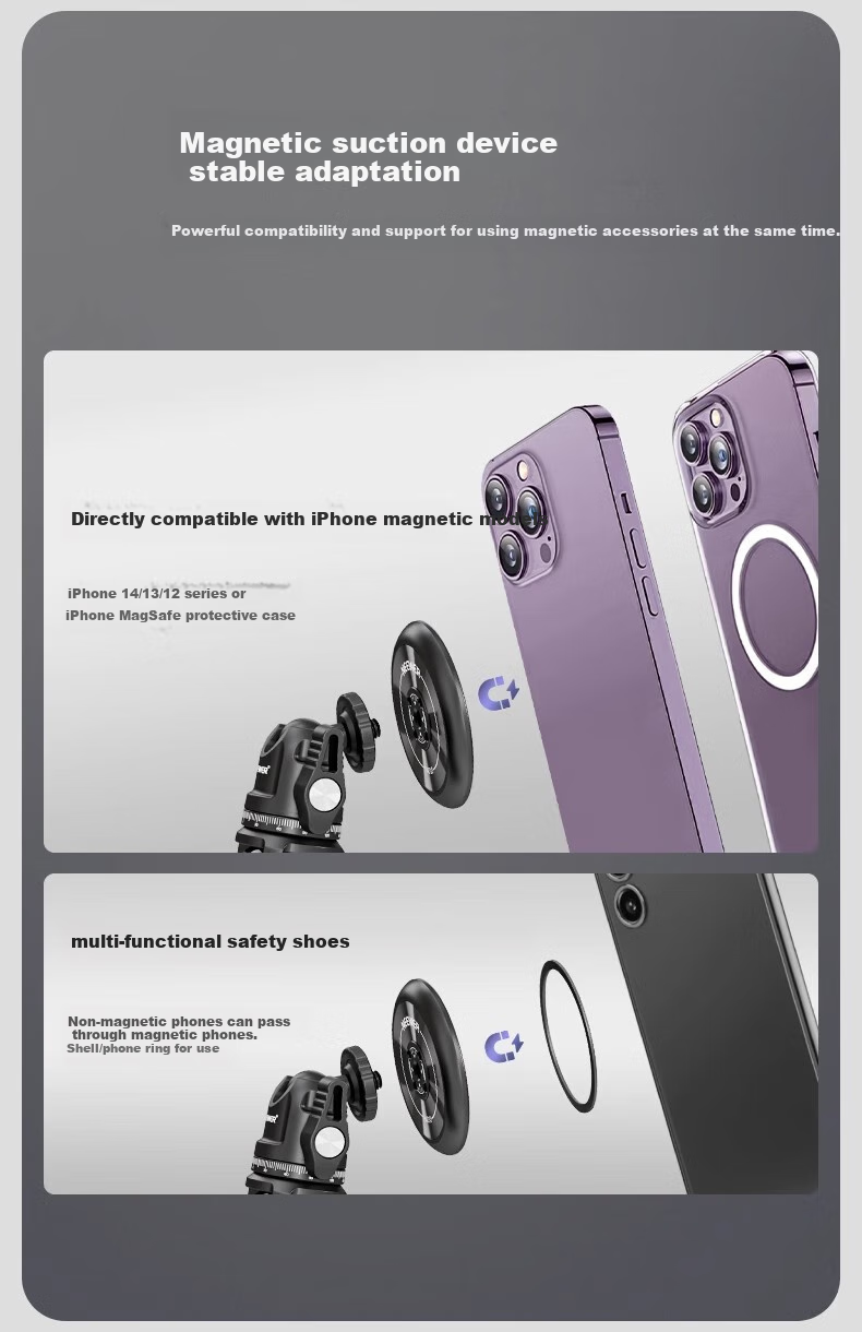NEEWER Magnetic Phone Stand with MAGSAFE Suction Cup, 1/4 Thread with Positioning Hole, Quick Switch Photography Tripod Accessory PA010 6
