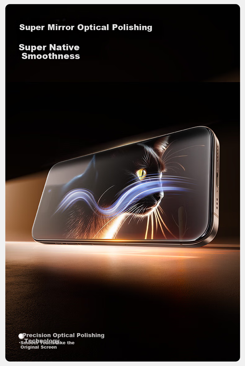 Shanmo [T3-Pro] Tempered Glass Screen Protector for IPhone 16 Pro, Full Coverage HD Anti-Shatter Shatterproof Anti-Fingerprint Smooth Touch Fine Black Border 2-Pack 8