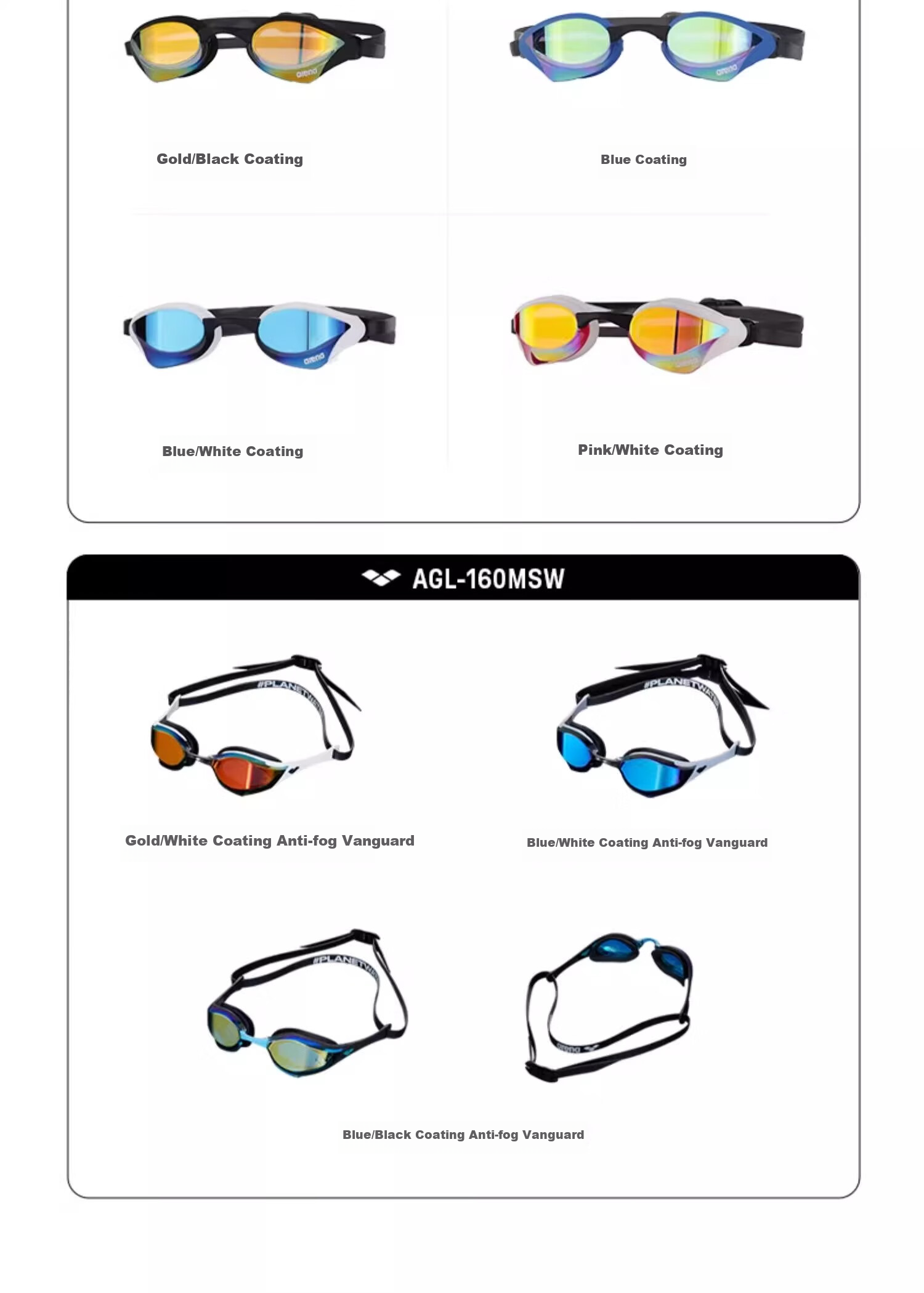 Arena High-Definition Anti-Fog Coated Racing Swim Goggles Professional Competition Training Fitness Swimming Glasses 10