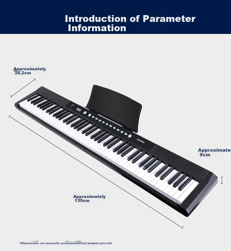 MOSEN MS-100M Digital Piano, Youth Series, 88 Weighted Keys, Electronic Digital Piano, Wood Grain Color 24