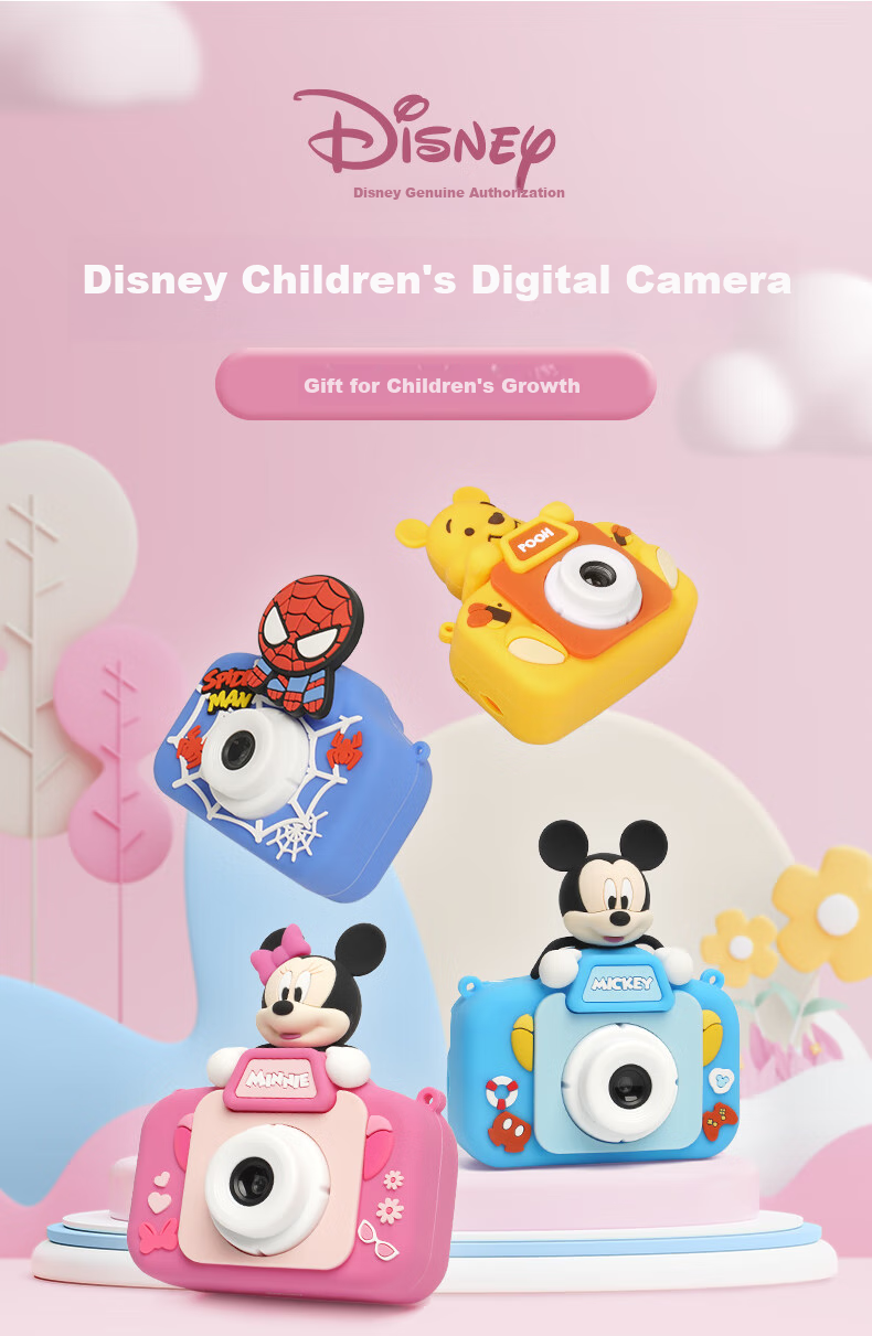 Disney Children's Digital Camera, Compact Camera for Students, Portable Handheld Camera for Photography, Travel, Boys And Girls Toys, Birthday Children's Gift Box, Mickey Mouse 2