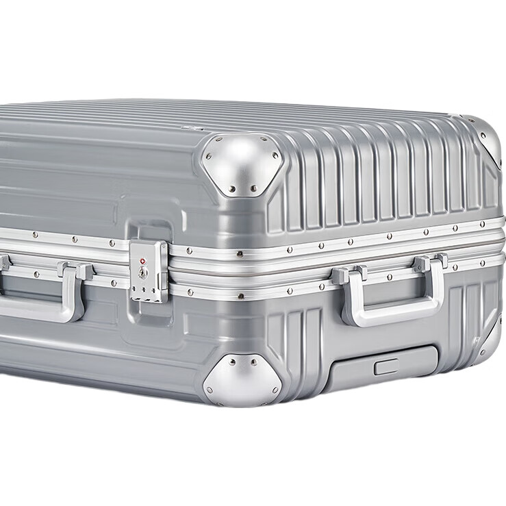 Чемодан OIWAS Armor Suitcase, 20-дюймовый мужской чемодан на колесиках, дорожный чемодан ручной клади, чемодан с алюминиевой рамой, женский чемодан с кодовым замком, серебристый