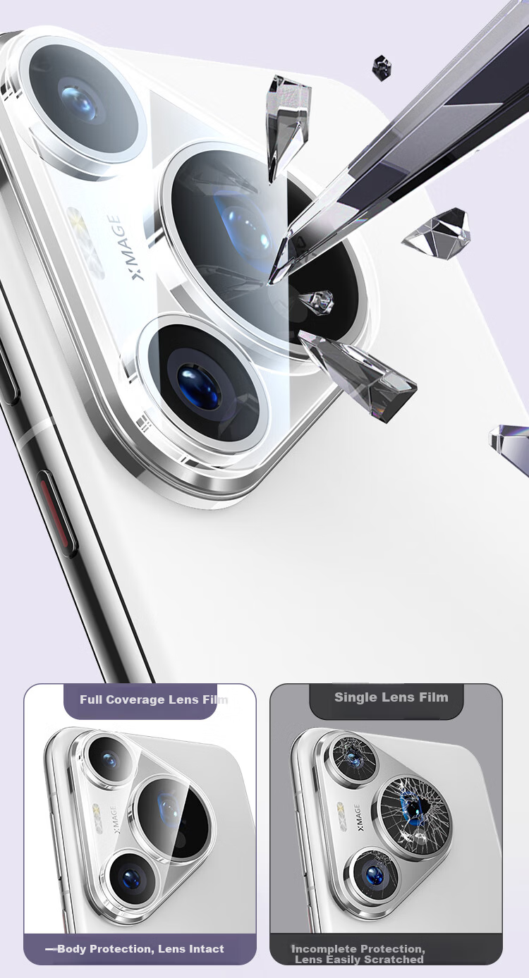 BASEUS Camera Lens Protector for Huawei P70 Pro, Full Coverage Anti-Drop Anti-Scratch Anti-Glare Tempered Glass Film for Rear Camera, 2-Pack 7