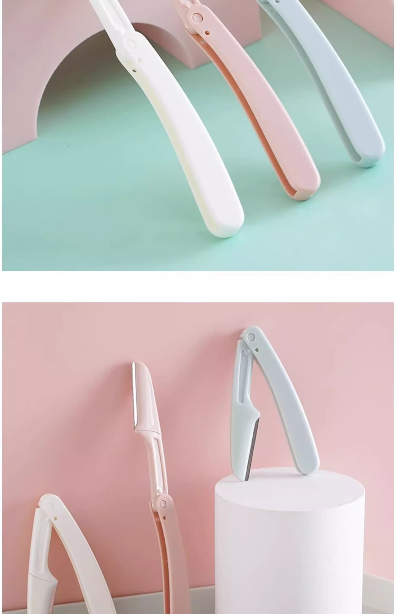 Bodiao Foldable Eyebrow Razor Safety Type Beginner Eyebrow Shaving Blade Full Set for Men and Women Goddess Festival Gift 9