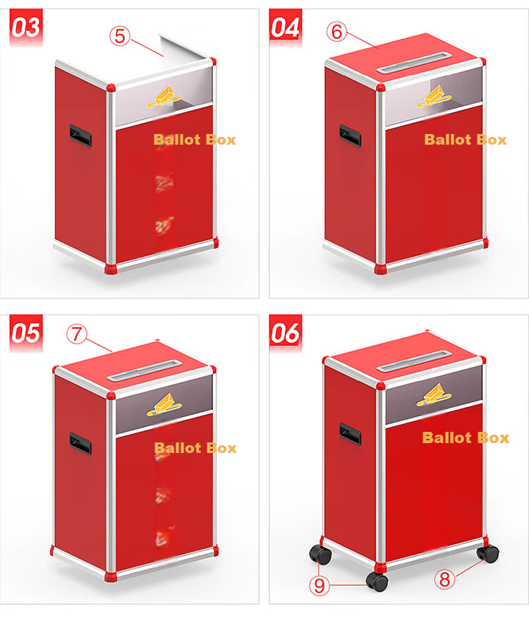 Jinlongxing Party Member Meeting Company KT Election Voting Box, Aluminum Alloy Voting Box, Ballot Box, Voting Box, Ballot Collection Box, Election Box, Large Aluminum Detachable B097, Red 15