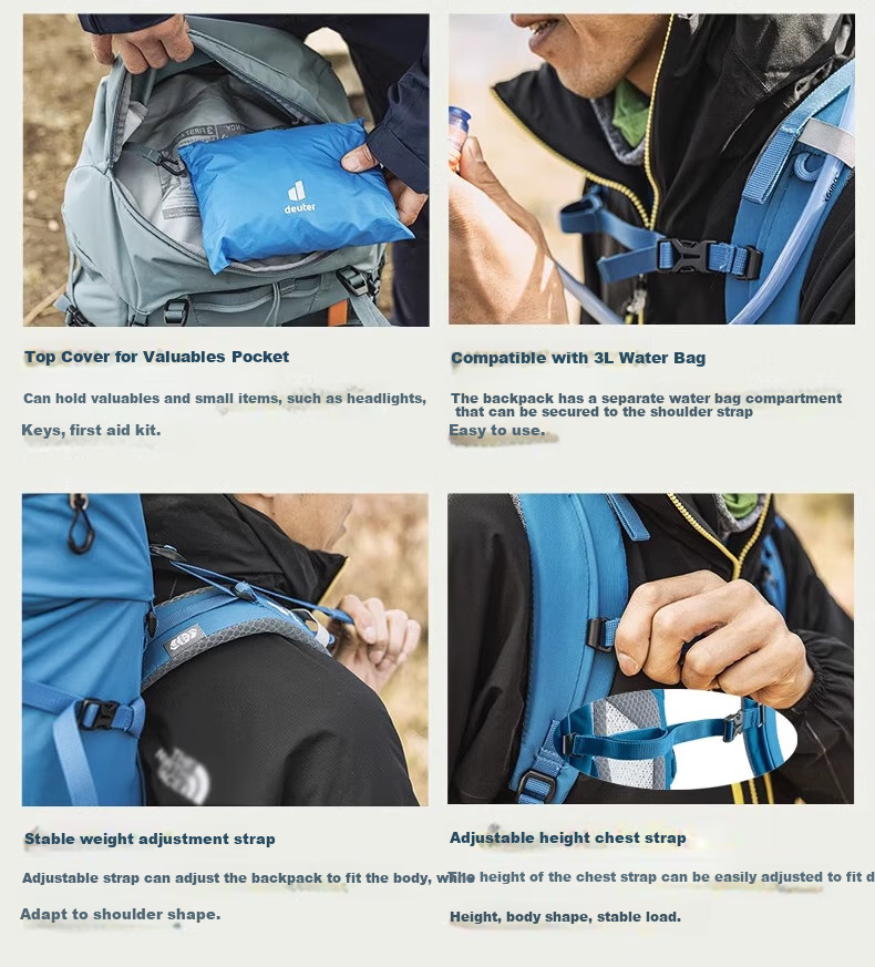 DEUTER Hiking Backpack, Zhen Tu Heavy-Duty Large Capacity Outdoor Bag, Trekking Travel Backpack, Shale Color-45+10SL 18