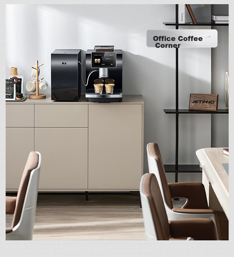 Jinu (Jetinno) [7-Day Trial] Fully Automatic Coffee Machine for Home And Office Use with Integrated Grinding (64mm Flat Blade), Dual Boiler, Self-Cleaning JL15 (20g Ground Coffee Container) 25