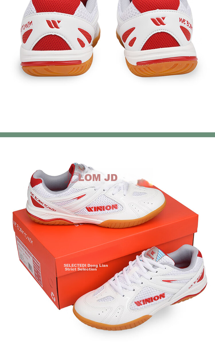 WINION Premium Table Tennis Shoes for Men And Women, Non-Slip Wear-Resistant Table Tennis Sports Shoes Jingjin White And Black Size 44 9