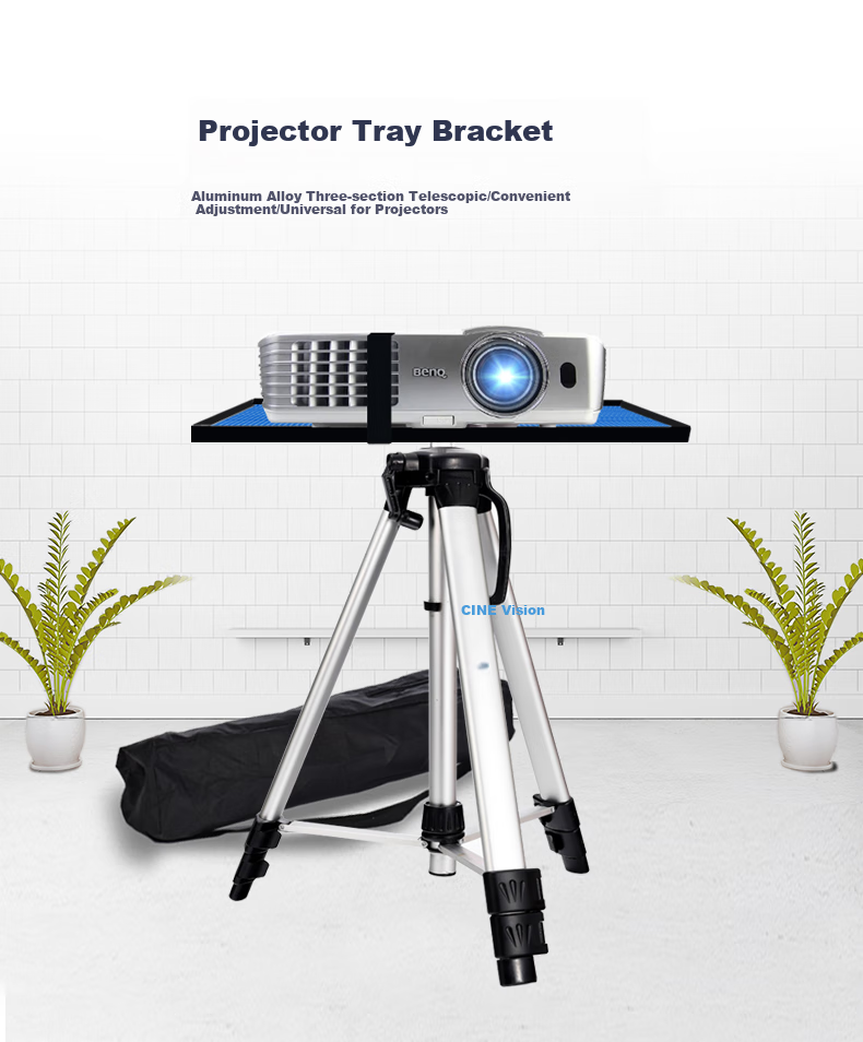 CINE Projector Stand Floor Tripod Aluminum Alloy Telescopic with Tray Stand Universal Tripod for Epson, BenQ, Sony, XGIMI, Jmgo, Dangbei Projectors PB1500 1