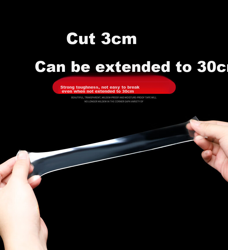 Siyicai Transparent Nano Double-Sided Tape, Strong Adhesive, Double-Sided Sticker, Nano Tape, Invisible Adhesive, Wall And Socket Sticker, Magic Tape, 3cm Wide * 3m Long * 2mm Thickened, 1 Roll 3