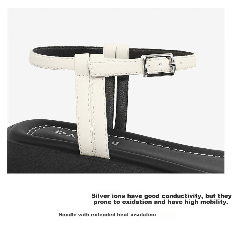 DAPHNE Women's Sandals, Fashionable Height-Increasing Platform Thick-Soled Shoes, Single Strap Versatile Women's Footwear 4023303162 Silver 35 10