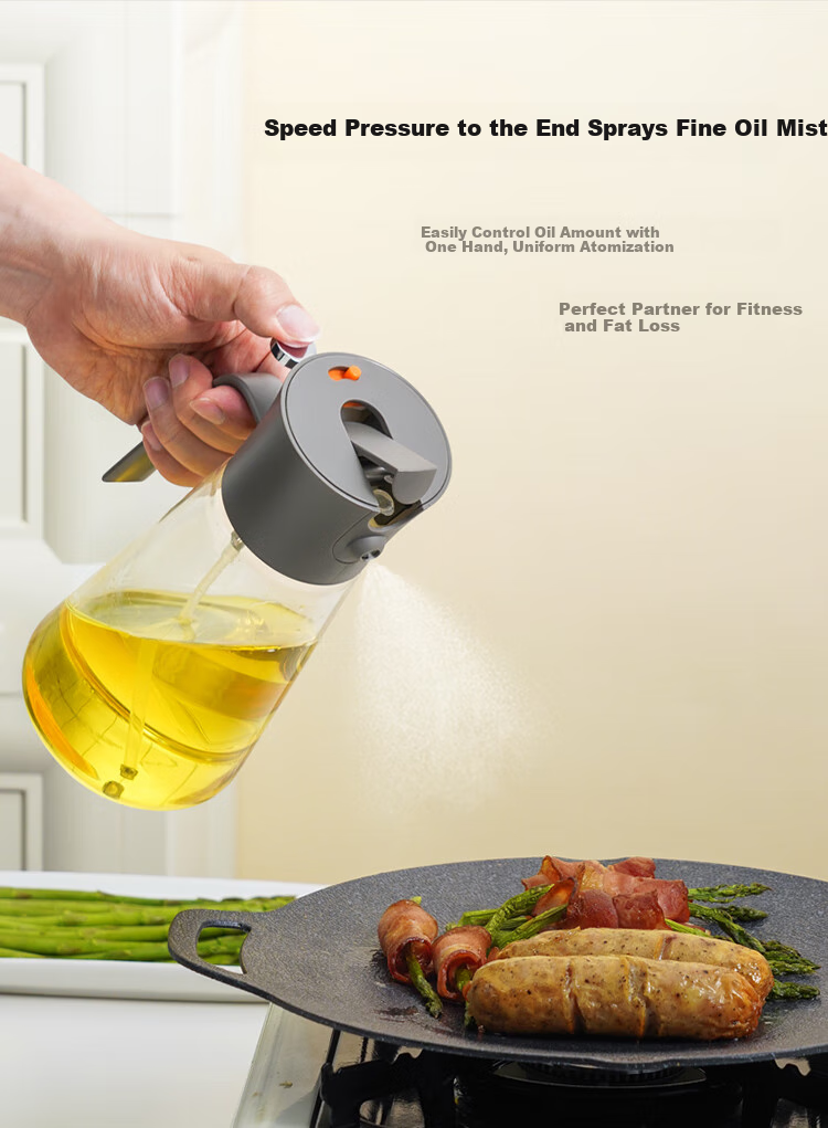 LOCK&LOCK (LOCK&LOCK) Large Capacity Glass Oil Sprayer Bottle, Soy Sauce Spray Bottle, 500ml, Blue 4